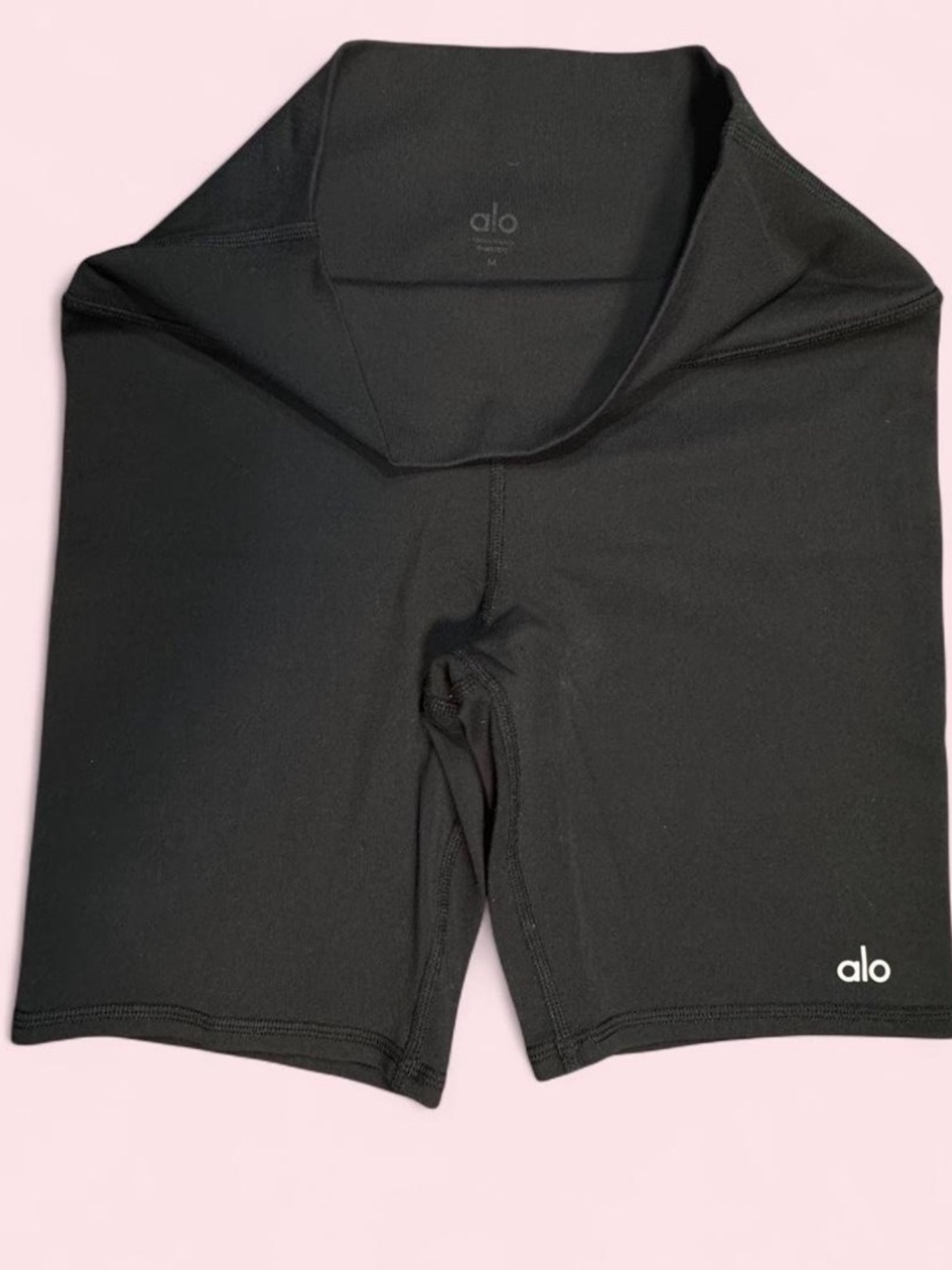 ALO Yoga Black Airbrush High-Rise Bike Shorts - Picture 2 of 3